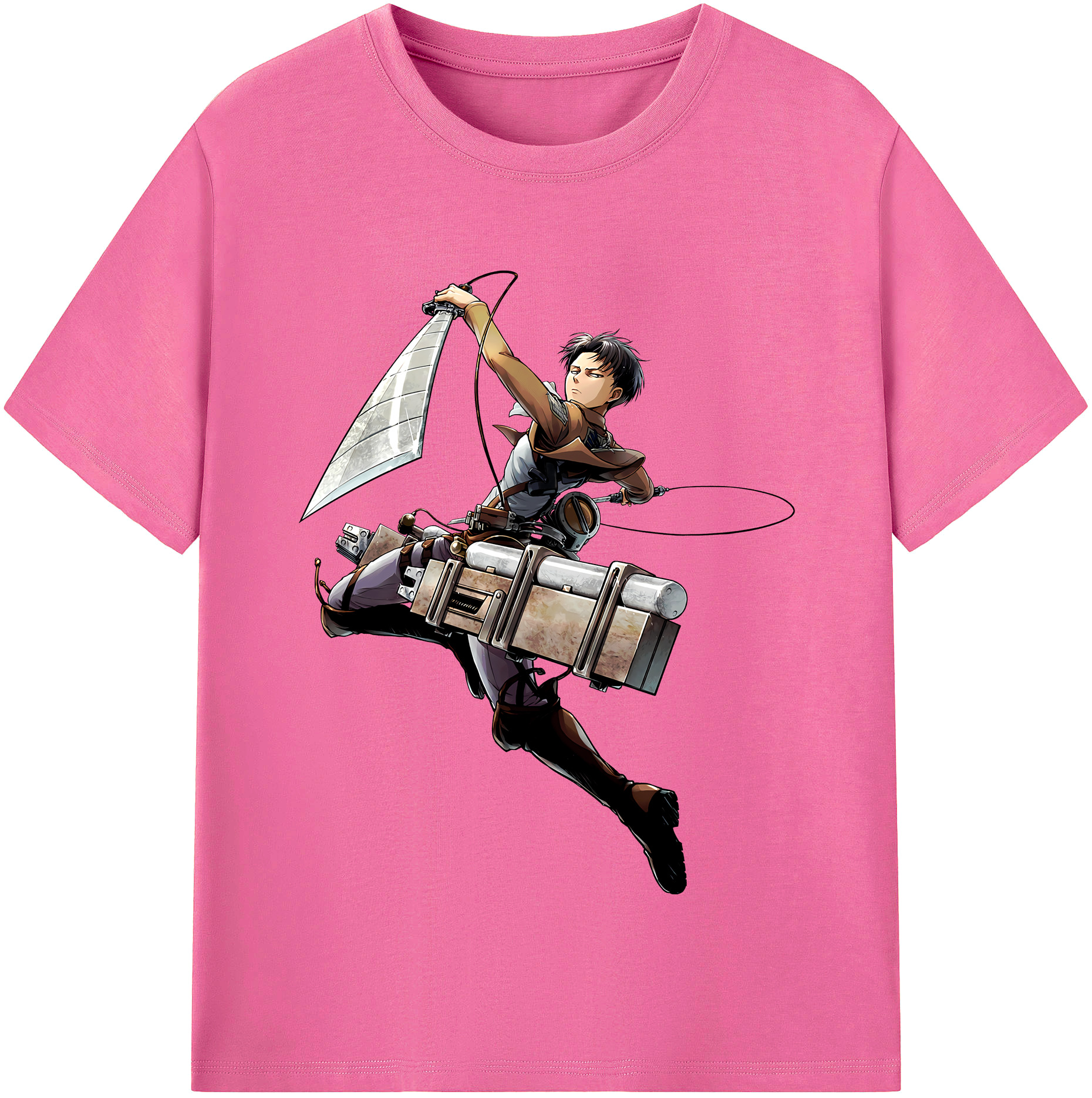 （画像用） 進撃の巨人 リヴァイ·アッカーマン Attack on Titan Levi Ackerman レディースカジュアルプリントTシャツ（綿100％）